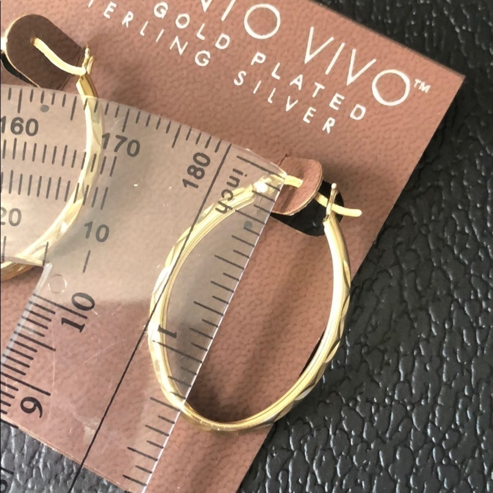 New diamond cut gold hoops ja3-2 - Picture 5 of 5